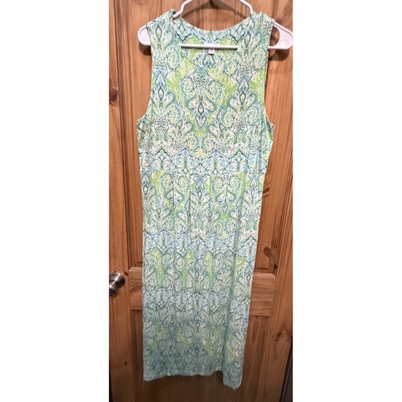 J. Jill Dresses & Skirts - Jill Womens LP Sleeveless Midi Dress Green Blue Paisley Medallion Rayon Boho